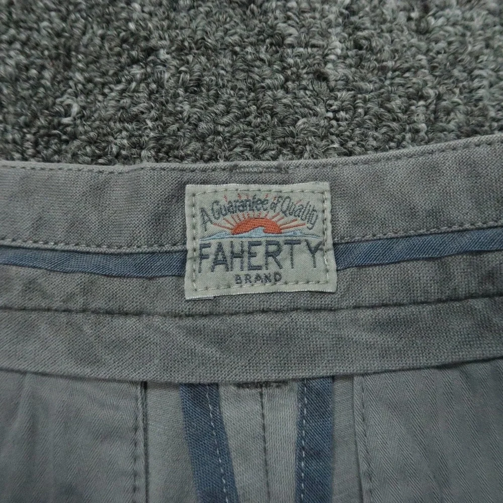 Faherty Shorts Mens 29 Steel Gray Stretch Chino Zip Pocket Lightweight Preppy